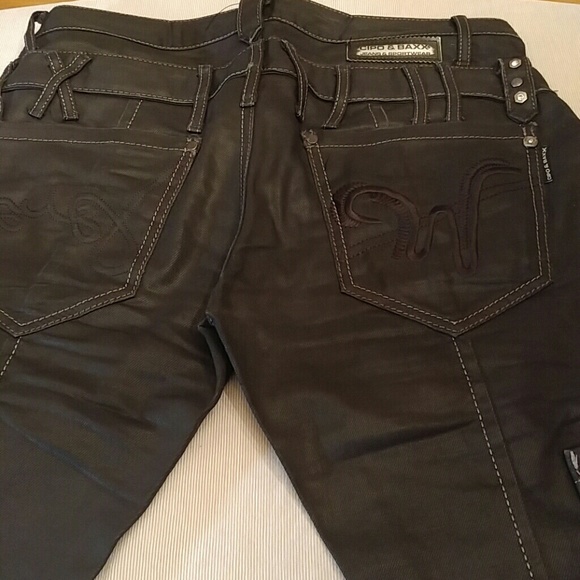Black European double waisted designer denim - Picture 7 of 8